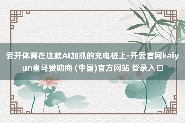 云开体育在这款AI加抓的充电桩上-开云官网kaiyun皇马赞助商 (中国)官方网站 登录入口