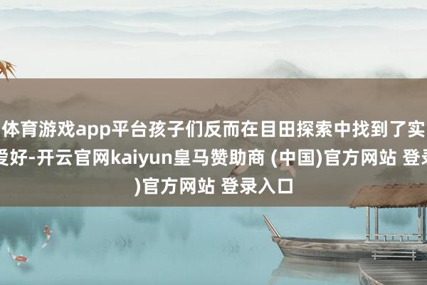 体育游戏app平台孩子们反而在目田探索中找到了实在的爱好-开云官网kaiyun皇马赞助商 (中国)官方网站 登录入口