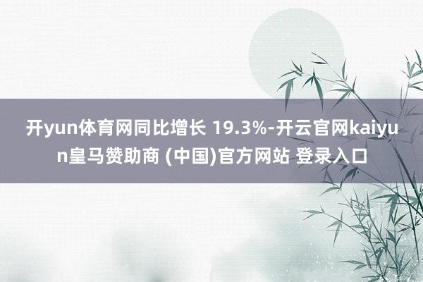 开yun体育网同比增长 19.3%-开云官网kaiyun皇马赞助商 (中国)官方网站 登录入口