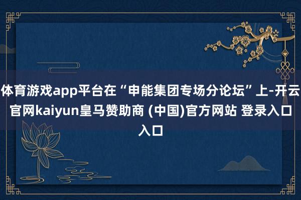 体育游戏app平台在“申能集团专场分论坛”上-开云官网kaiyun皇马赞助商 (中国)官方网站 登录入口