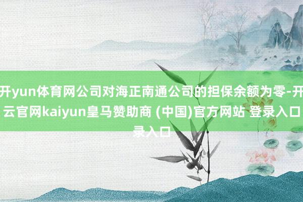 开yun体育网公司对海正南通公司的担保余额为零-开云官网kaiyun皇马赞助商 (中国)官方网站 登录入口