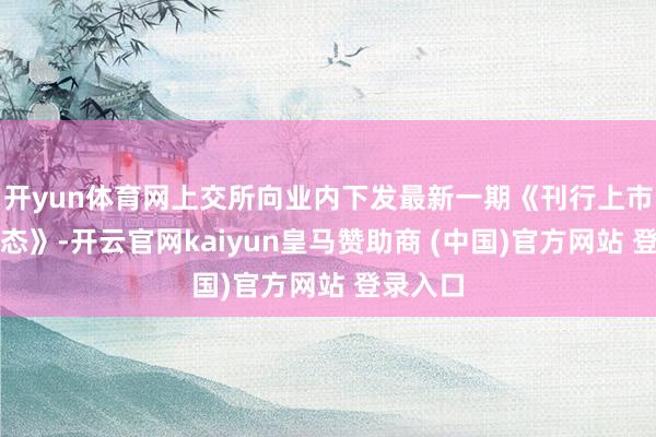 开yun体育网上交所向业内下发最新一期《刊行上市审核动态》-开云官网kaiyun皇马赞助商 (中国)官方网站 登录入口