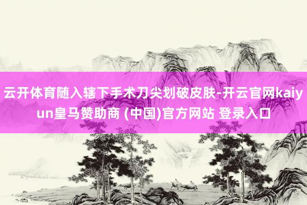 云开体育随入辖下手术刀尖划破皮肤-开云官网kaiyun皇马赞助商 (中国)官方网站 登录入口